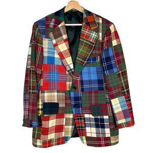 Vintage Chipp Patchwork Tartan Plaid Sport Coat 40R Actual 38 Ivy League